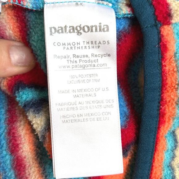 Patagonia Synchilla Aztec1/4 Snap Pullover Fleece Unisex Kids Size XLARGE 14 - Picture 9 of 10
